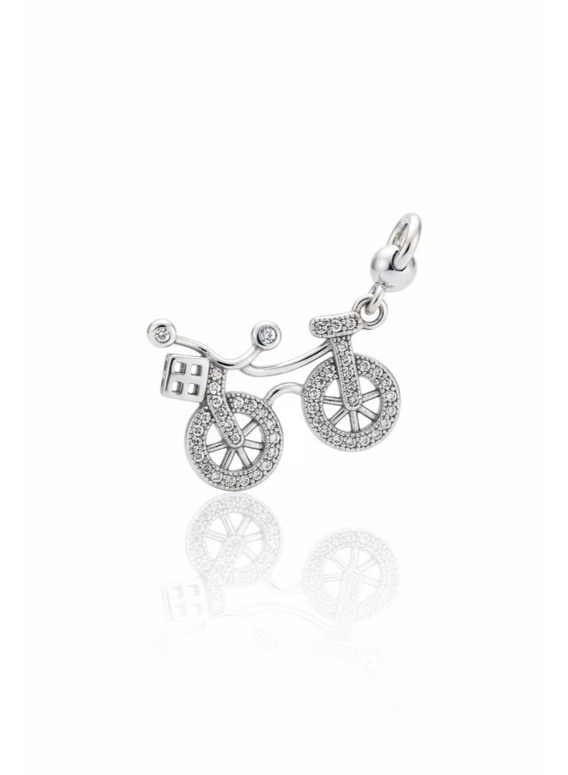 Women sterling silver 925 bicycle pendant